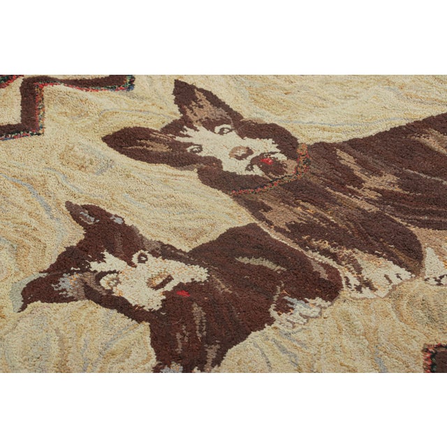 Handmade in wool and originating circa 1920-1930, this 2x4 rug is a rare and exciting new curation in Rug & Kilim’s...
