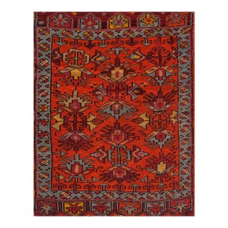 Extra Special Antique Turkish Yastik Village Rug in a Red Background Color For Sale