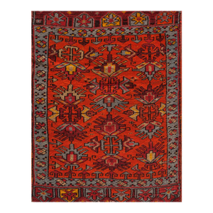 Extra Special Antique Turkish Yastik Village Rug in a Red Background Color