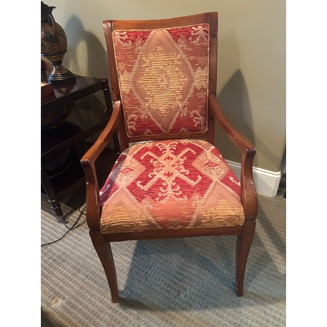 2000 - 2009 Pair of French Wood Framed Upholstered Dining Chairs For Sale - Image 5 of 9