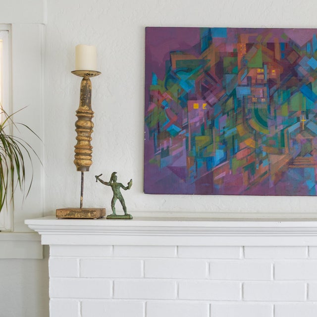 Verdigris Iron and Verdigris Greek Warrior Figurine With Attic Helmet Spear and Shield For Sale - Image 8 of 14