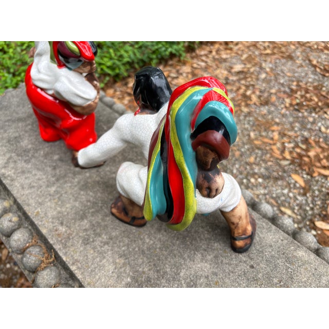 White 1950s Pair of Brayton Laguna Glazed Pottery Figures For Sale - Image 8 of 10