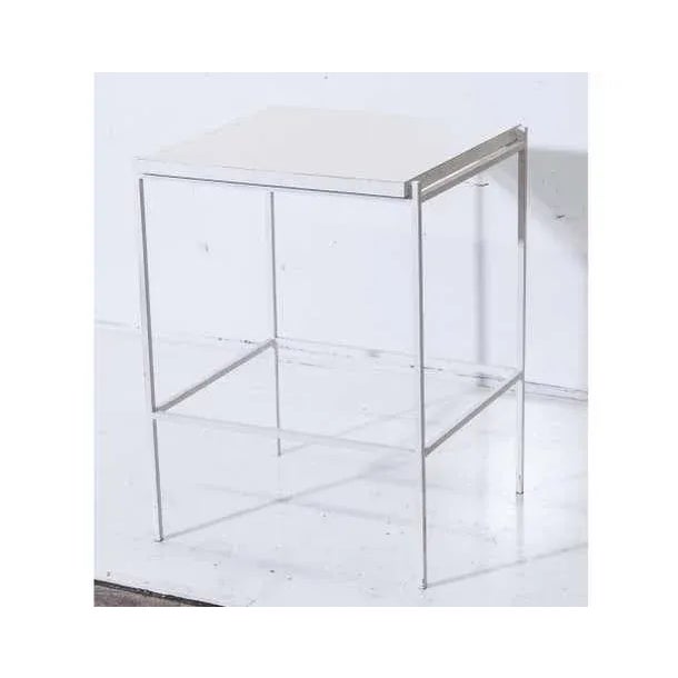 Ladislav Rado White enameled Steel Modern Side Table, 1955, Knoll and Drake. Ladislav Rado white enameled steel modern...