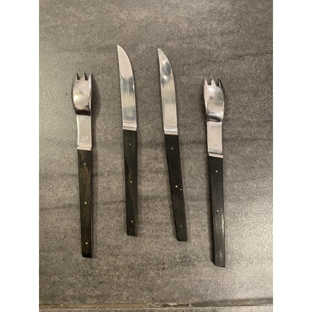 Mid-Century Modern Stainless Steel 3010 Cutlery by Helmut Alder for Amboss, 1957, Set of 4 For Sale - Image 3 of 8