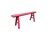 Bright Pink Bright Pink Wood Grain Rectangle Long Slim Stool Bench Side Table For Sale - Image 8 of 10
