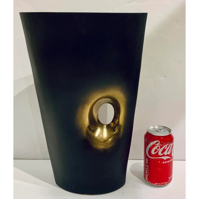 Global Views Global View Modern Large Bronze and Brass Fried Egg Vase For Sale - Image 4 of 4