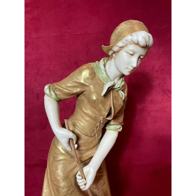 Fisherwoman with Landing Net from Royal Dux Bohemia For Sale - Image 6 of 18