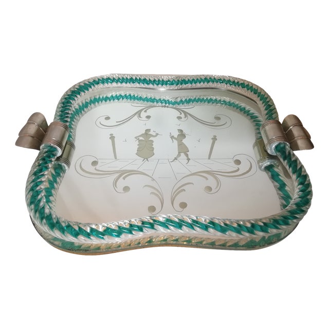 Glass Tray by Pietro Chiesa for Fontana Arte, Italy, 1950s For Sale