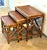 1950s Rattan & Mahogany Nesting Tables, Set of Three For Sale - Image 10 of 10