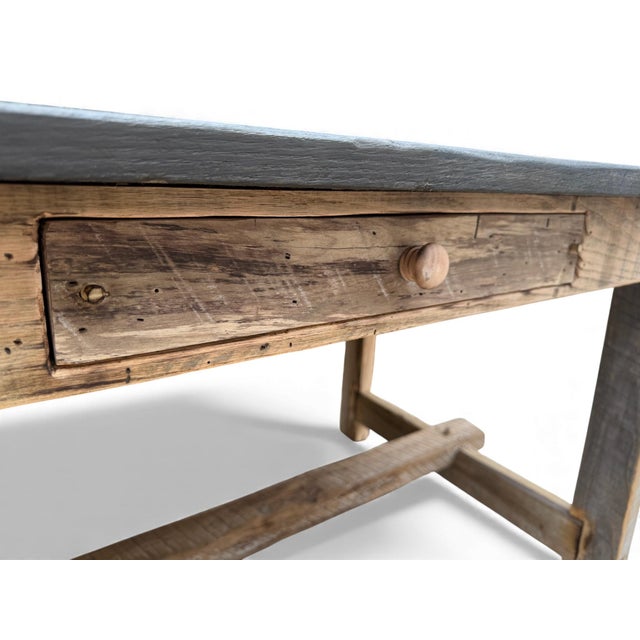 Brown 78" - French Farmhouse Table With Drawers on Both Sides For Sale - Image 8 of 10