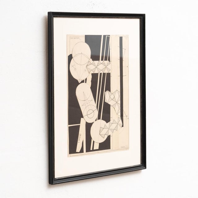 Josef Brauner, Bauhaus Black and White Rationalist Collage, Mixed Media, 1927 For Sale - Image 4 of 16