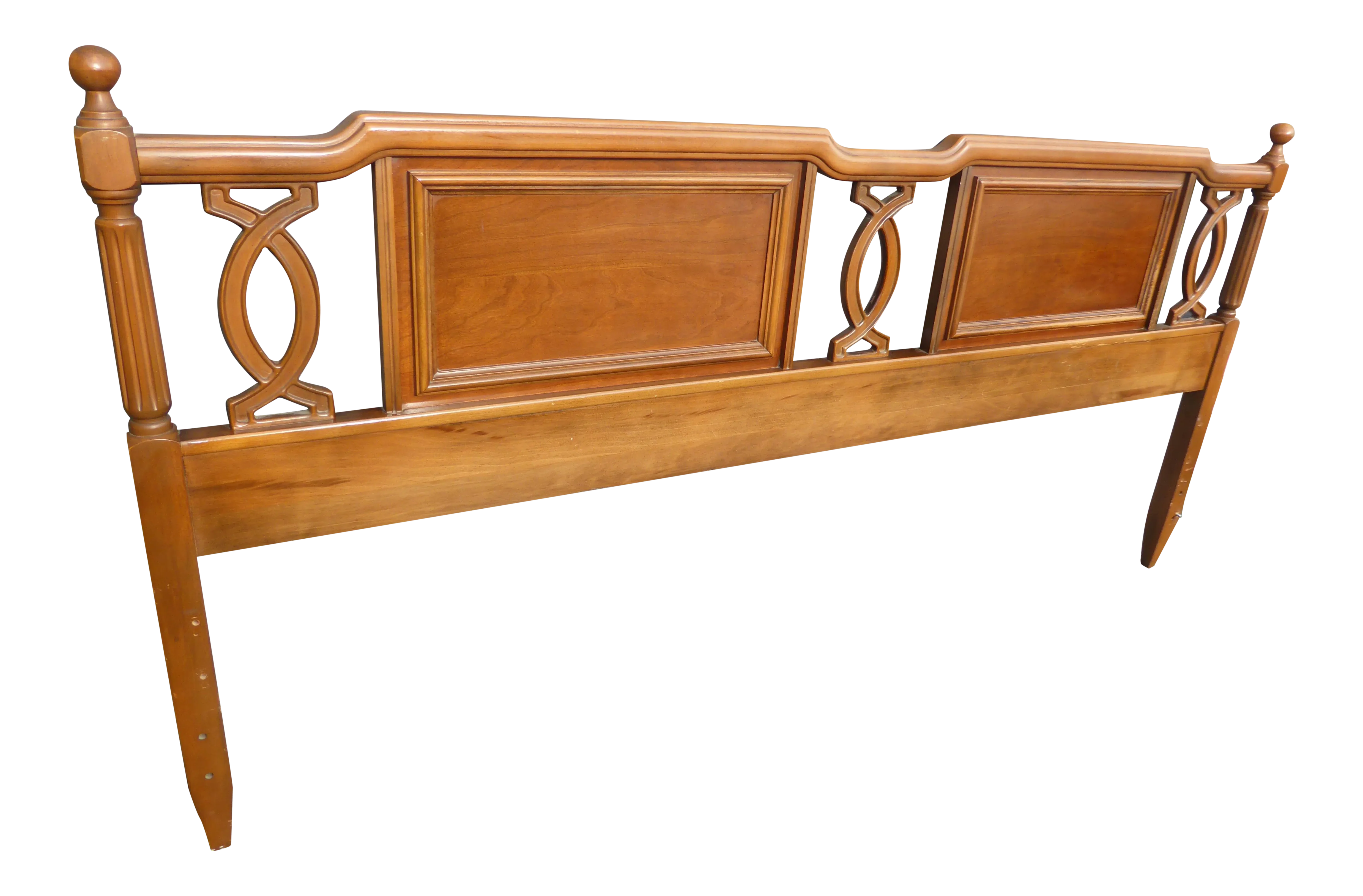 1950s Mid Century Modern Solid Cherry Wood King Headboard - image 0