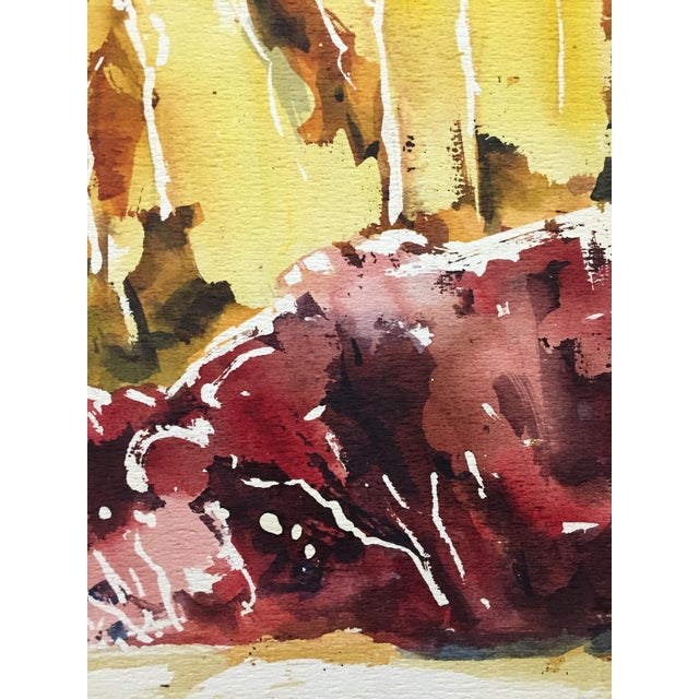 Mid-Century Modern 1960s Bay Area Landscape Blue Mountains For Sale - Image 3 of 7