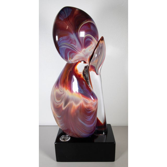 Dino Rosin L’Attesa Murano Calcedonia Glass Sculpture 22" H For Sale - Image 4 of 8