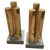 Metal Modernist Architectural Brass and Steel Andirons - a Pair For Sale - Image 7 of 7