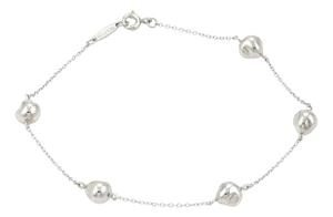 Tiffany & Co. Peretti Platinum 5 Nugget Charm Bracelet