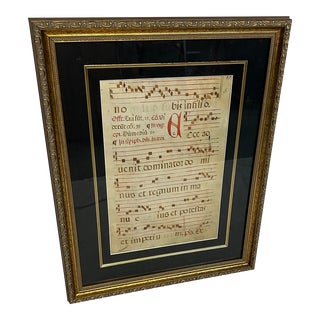 Illuminated Musical Antiphonal Manuscript on Vellum With Grand Initials For Sale