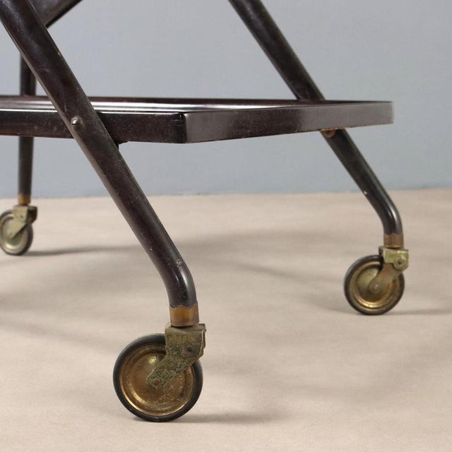 Trolley with Double Glass Shelves, 1950s For Sale - Image 6 of 9