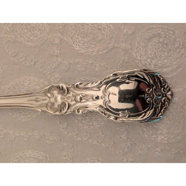 Late 20th Century Reed & Barton "Burgundy" Sterling Silver Cream Soup Spoons, Lot of 6 For Sale - Image 10 of 14