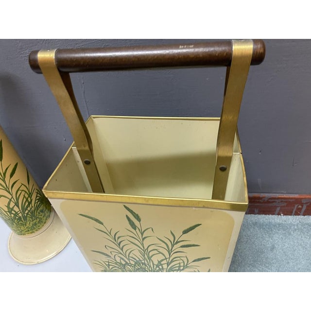 Mid-Century Modern Vintage Umbrella Stand & Newspaper Holder, 1950s, Set of 2 For Sale - Image 3 of 7