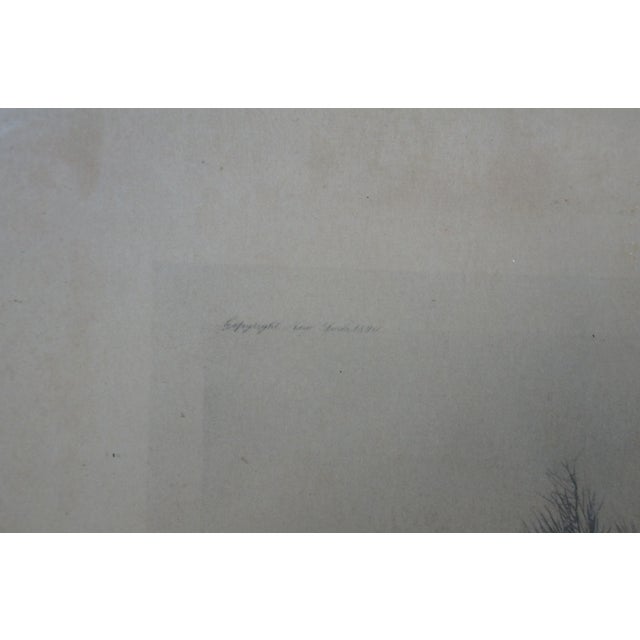 Printmaking Materials Late 19th Century Antique Nan Lindahl Autumn Country Farmhouse Landscape Etching 13", Framed For Sale - Image 7 of 10