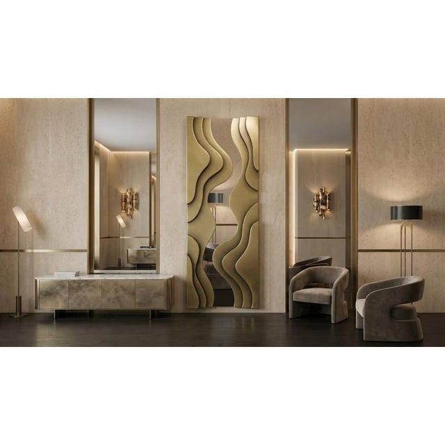 Clelia Rectangular Floor Mirror in Fiber Wood and Metallic Coating by Wedo For Sale - Image 8 of 18
