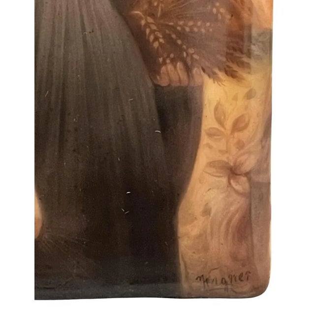 Gold German Porcelain Plague from Wagner & Nymphenburg For Sale - Image 8 of 13