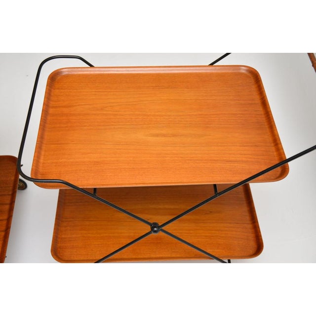 Swedish Teak Serving Trolleys, 1960s, Set of 2 For Sale - Image 9 of 11