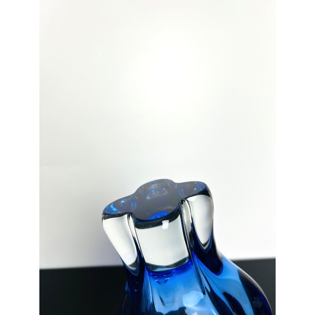 Large Vintage Model 296/1/32 Cobalt Blue Art Glass Vase by Josef Hospodka for Chřibská, Czechoslovakia, 1960s For Sale - Image 9 of 10