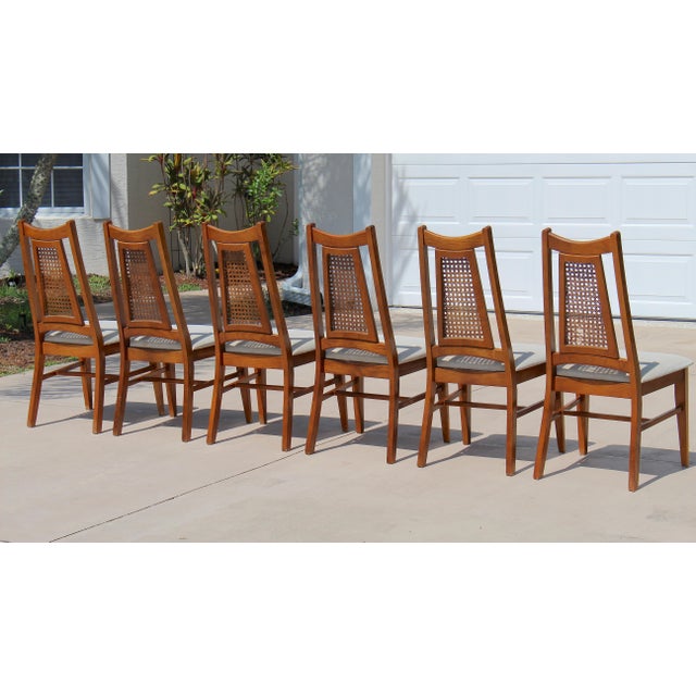 1960s Liberty Chair Co. Mid-Century Modern Cane Back Dining Chairs – Set of 6 For Sale - Image 10 of 18