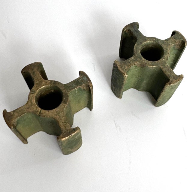 Mid Century Bronze Brutalist Candleholder or Paperweights