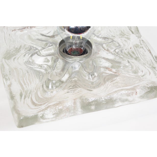 Vintage Ice Glass Wall Lamps from Peill & Putzler, Germany, 1970s, Set of 2 For Sale - Image 6 of 9