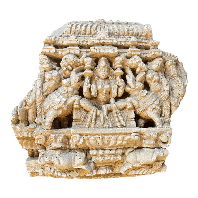 Early 20th Century Camboidian Temple Molding Sculptural Wall Art For Sale