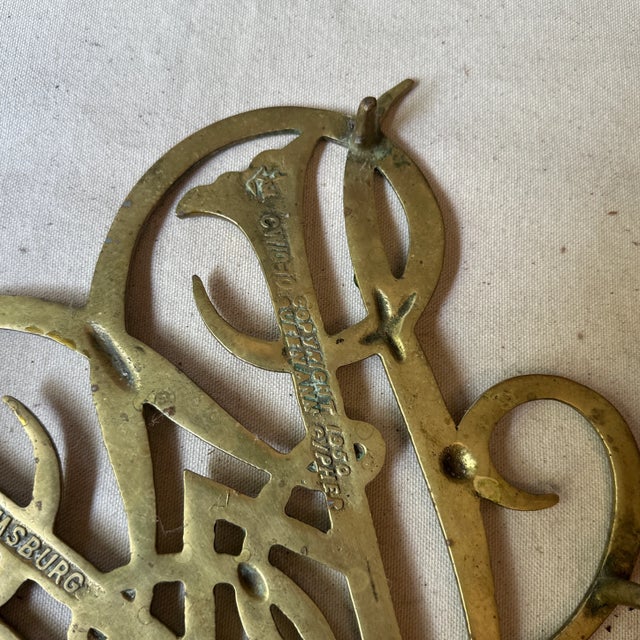 1970s Large Brass Williamsburg Trivet For Sale - Image 10 of 10