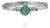 Petite Natural Emerald & Diamond Promise Ring in 925 Sterling Silver, Size 6 For Sale