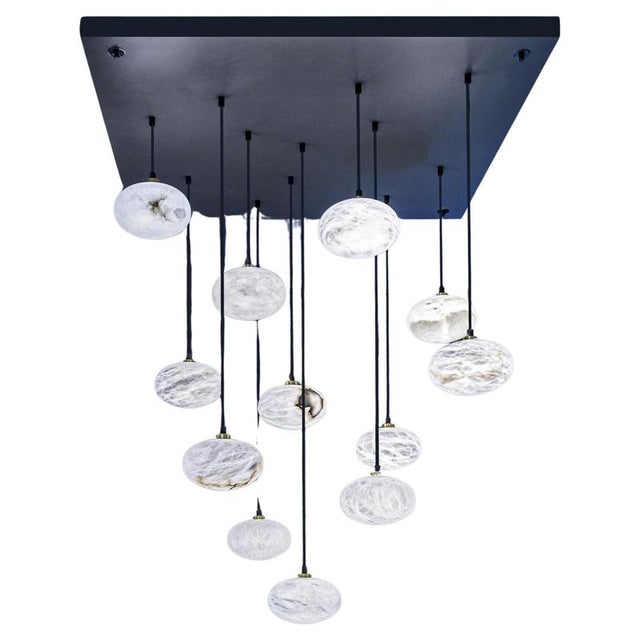 Oval Pendant Lamps by United Alabaster, Set of 12 For Sale - Image 12 of 12