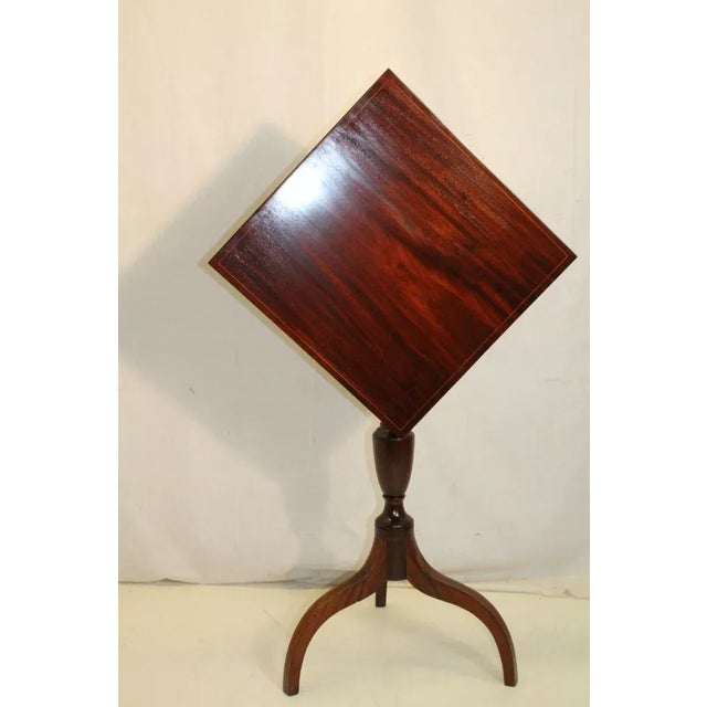 Gorgeous Inlaid Antique Regency Solid Mahogany Tilt Top Side End Table DESCRIPTION Beautiful antique Regency style side...