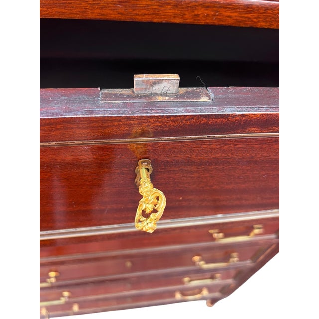 19th Century Federal Neoclassical Mahogany Tall Chest W Marble Top For Sale - Image 12 of 16
