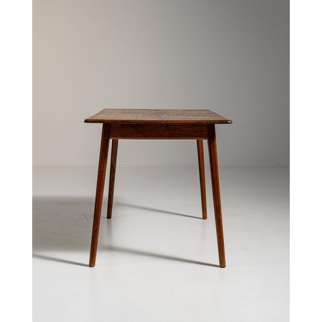 1960-1969 France Rich Walnut Brown Walnut Console Table For Sale - Image 10 of 11