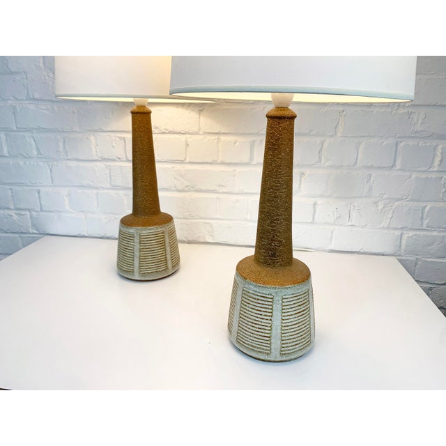 1970s Danish Ceramic Table Lamps by Esben Klint for Le Klint and Palshus, 1960s, Set of 2 For Sale - Image 5 of 16