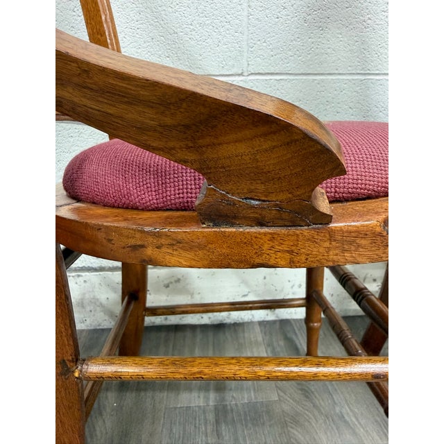 Antique Victorian Eastlake Style Walnut and Needlepoint Armchairs - Set of 4 For Sale - Image 4 of 10