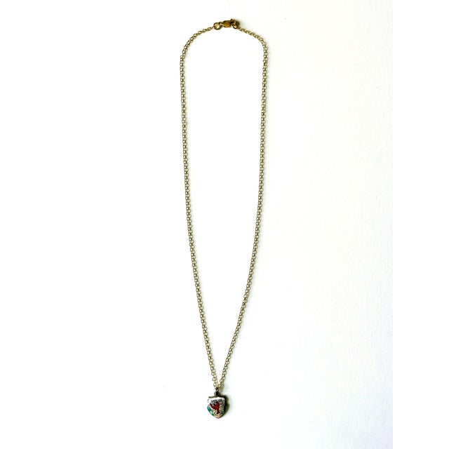 Mid-Century Modern Massachusetts Cape Cod Lobster Vintage Fritz Reu Sterling Silver Enamel Charm on New 18 Inch Gold Filled Necklace For Sale - Image 3 of 5