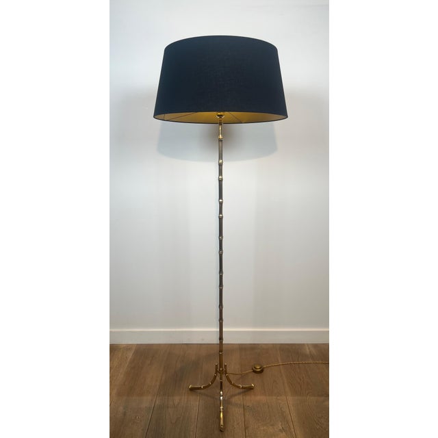 1940s 1940s Bronze faux bamboo floor lamp by Maison Bagués For Sale - Image 5 of 12