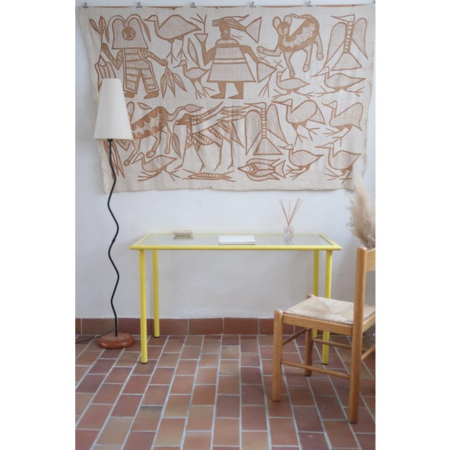 Yellow Lacquered Metal Desk attributed to Giandomenico Belotti for Fly Line, Italy, 1970s For Sale - Image 10 of 12