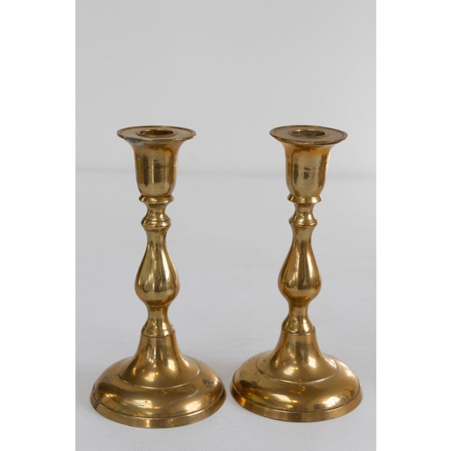 Vintage Danish Brass Candlesticks, 1950s, Set of 5 For Sale - Image 12 of 18