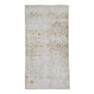 1960s Vintage Distressed Turkish Floral Rug- 3′11″ × 7′2″ For Sale