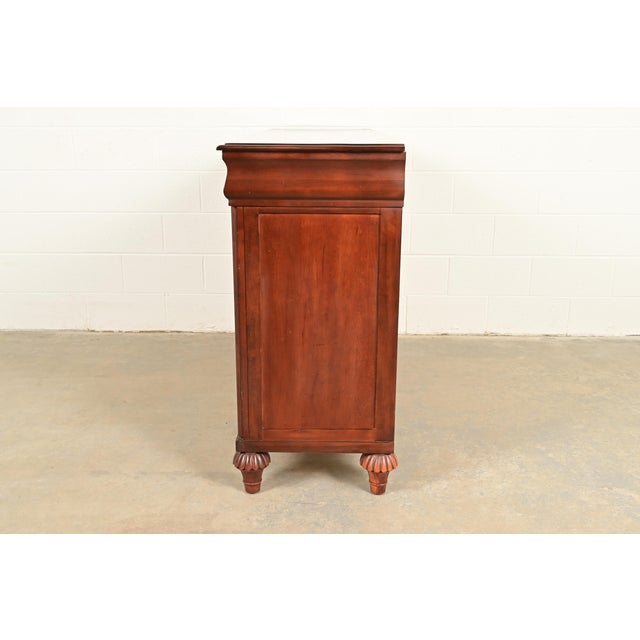 Ethan Allen British Colonial Carved Maple Sideboard Credenza or Bar Cabinet For Sale - Image 14 of 17