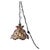 Mid Century Modern Chunk Polychrome Jewel & Gilt Frame Hanging Light C1960. Measures - 15"h x 13.5"diam. A Mid Century...