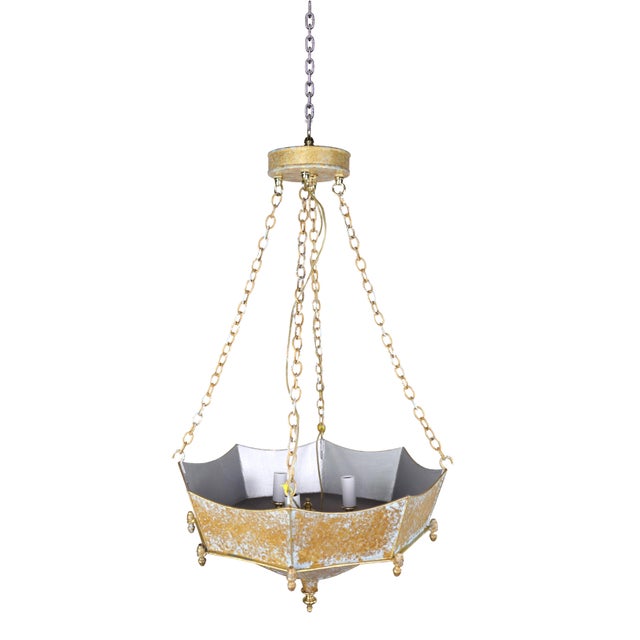 Metal Vintage French Classical Umbrella Chandelier - For Sale - Image 7 of 11