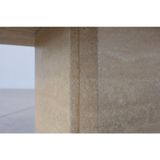 Stone Mid-Century Square Travertine Coffee or Side Table, Italy, 1960s For Sale - Image 7 of 11